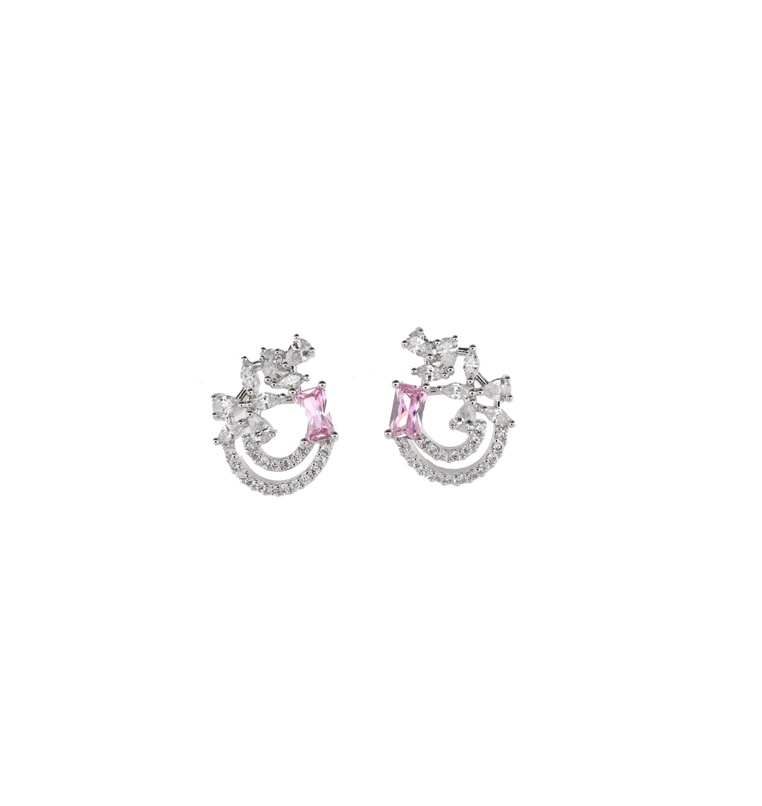 Zircon Dual Arc Sapphire-Inspired Studs Tops 11791