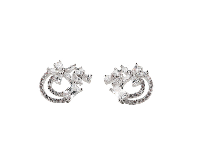 Zircon Dual Arc Sapphire-Inspired Studs Tops 11791