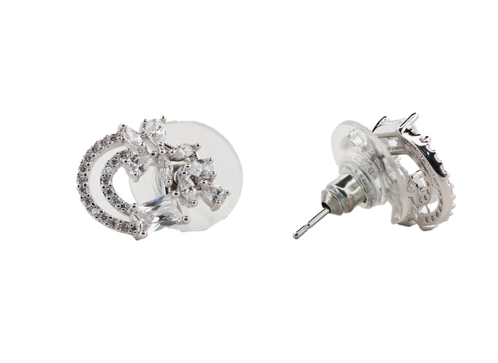 Zircon Dual Arc Sapphire-Inspired Studs Tops 11791