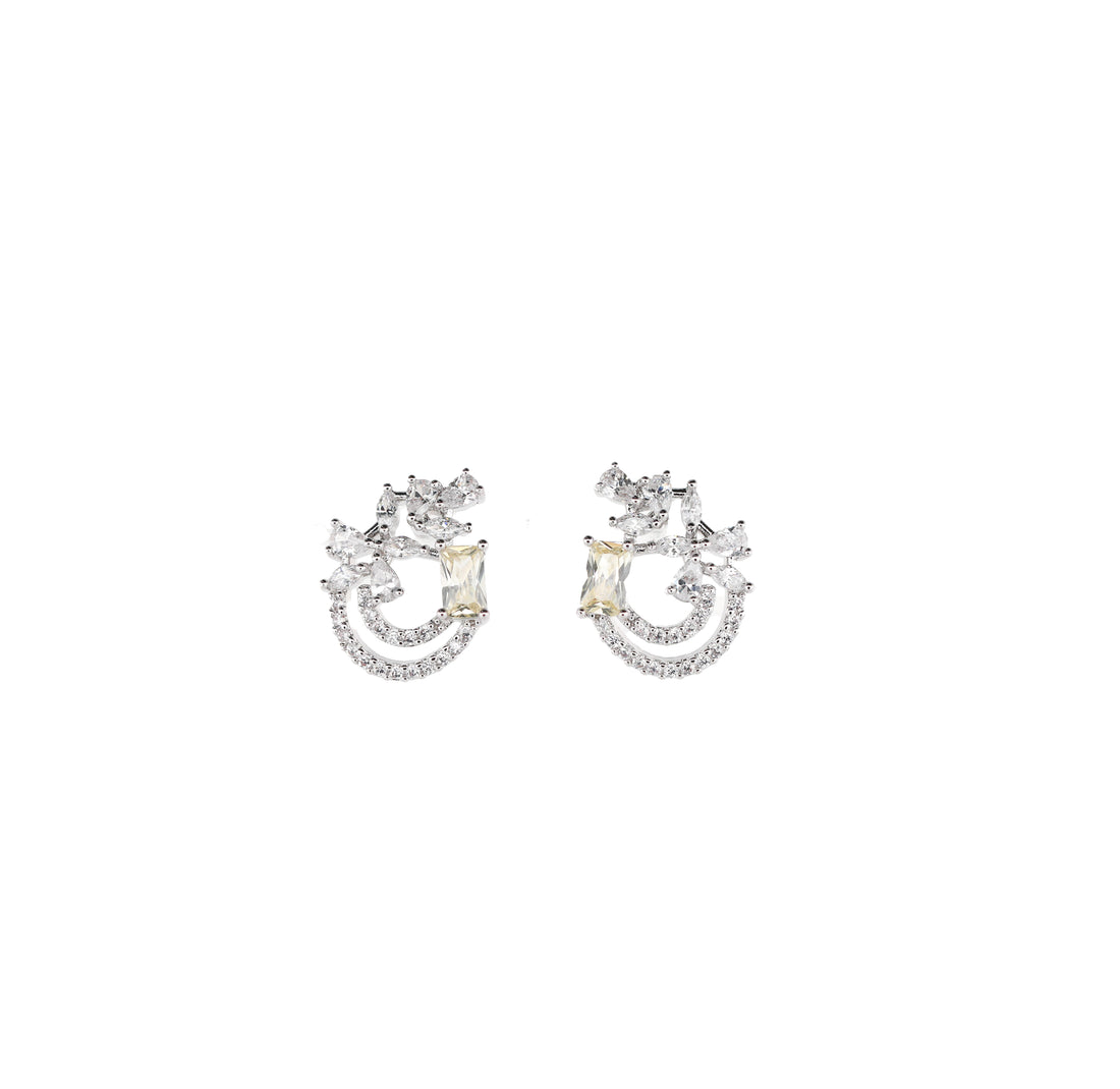 Zircon Dual Arc Sapphire-Inspired Studs Tops 11791