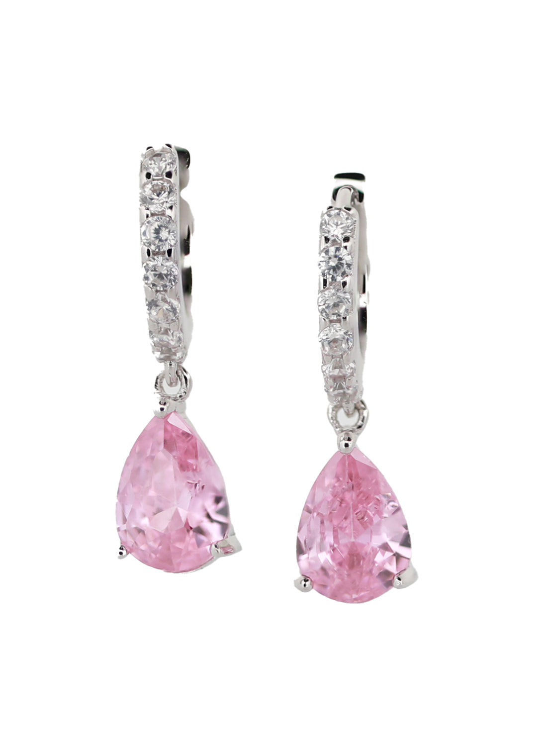 92.5 Sterling Silver Pear-Shaped Drop Earrings 15864