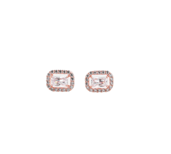 Zircon Cushion-Cut Rectangle Studs Tops 11857