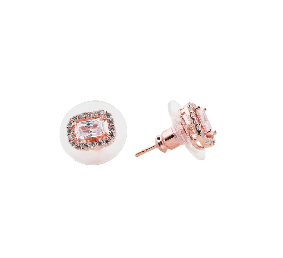 Zircon Cushion-Cut Rectangle Studs Tops 11857