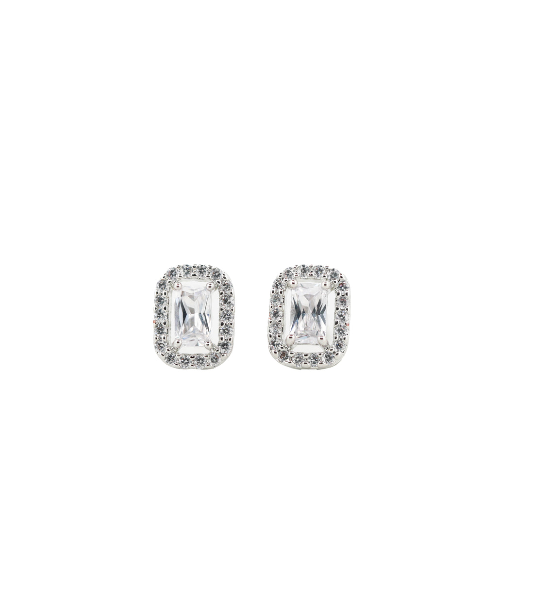Zircon Cushion-Cut Rectangle Studs Tops 11857