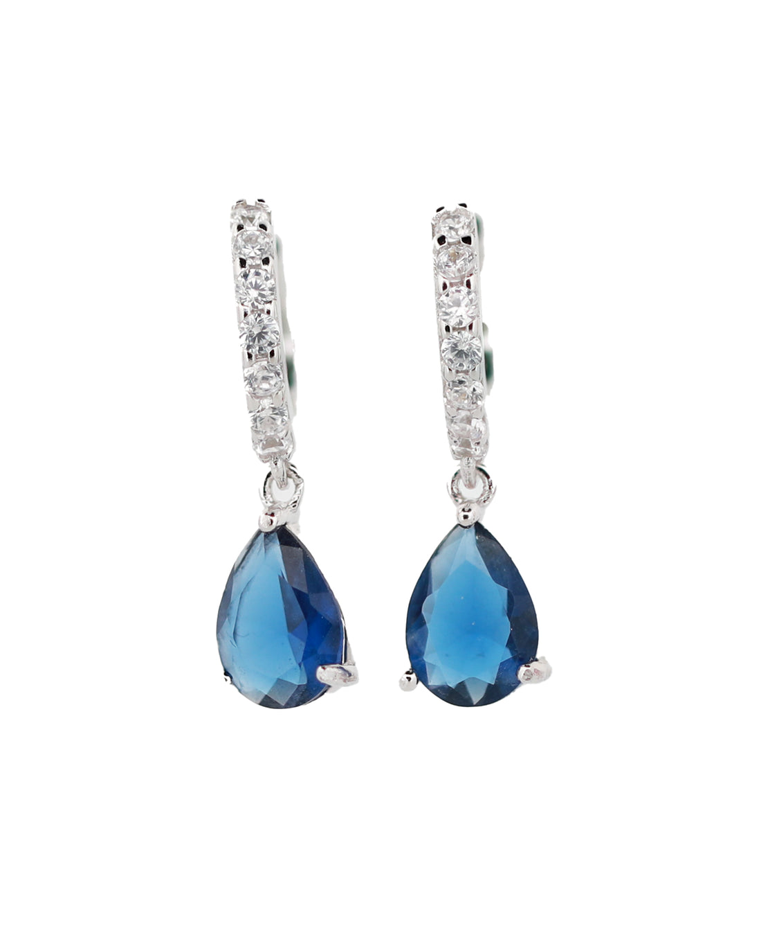 92.5 Sterling Silver Pear-Shaped Drop Earrings 15864