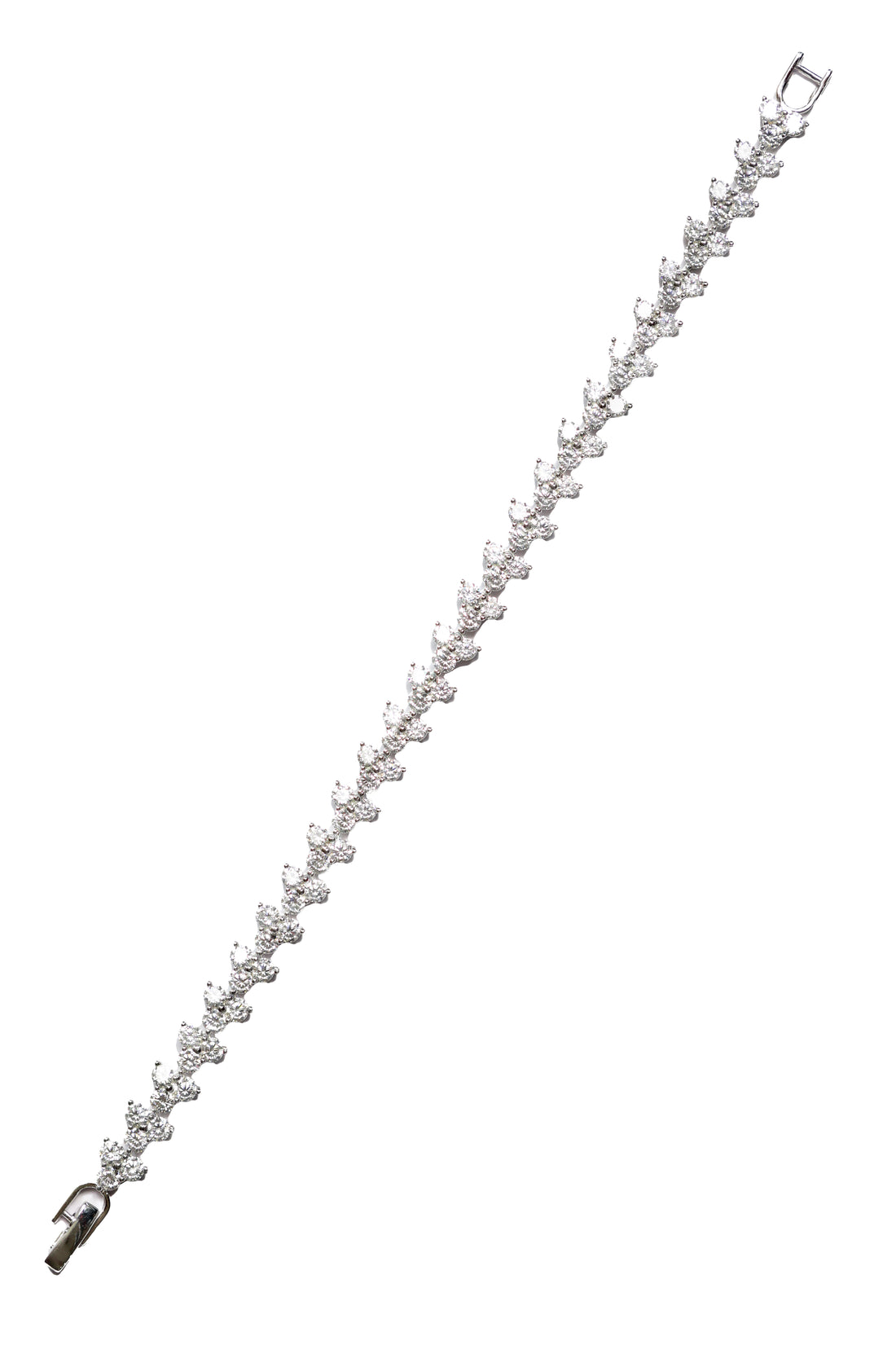 92.5 Silver Chevron Cluster Bracelet 13268