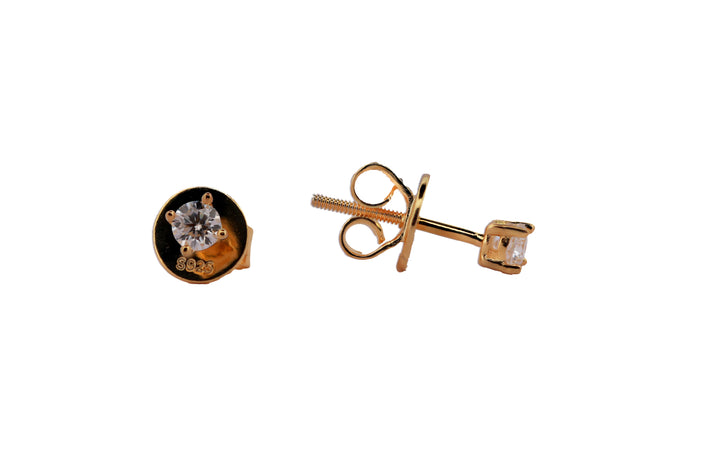 92.5 Sterling Silver with Moissanite Classic Round Solitaire Stud Earrings 6631