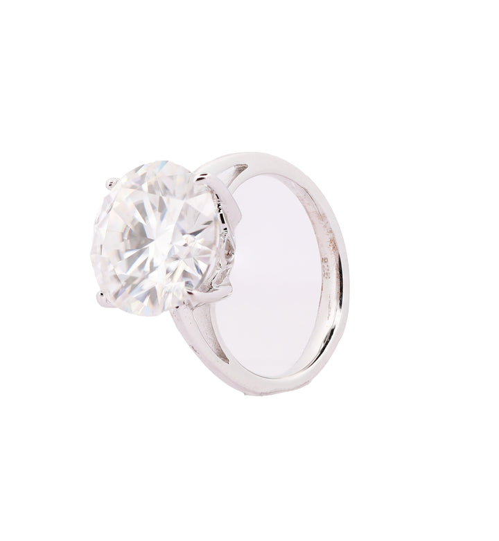 92.5 Sterling Silver Luxury Sparkle Cocktail Finger Ring 6775