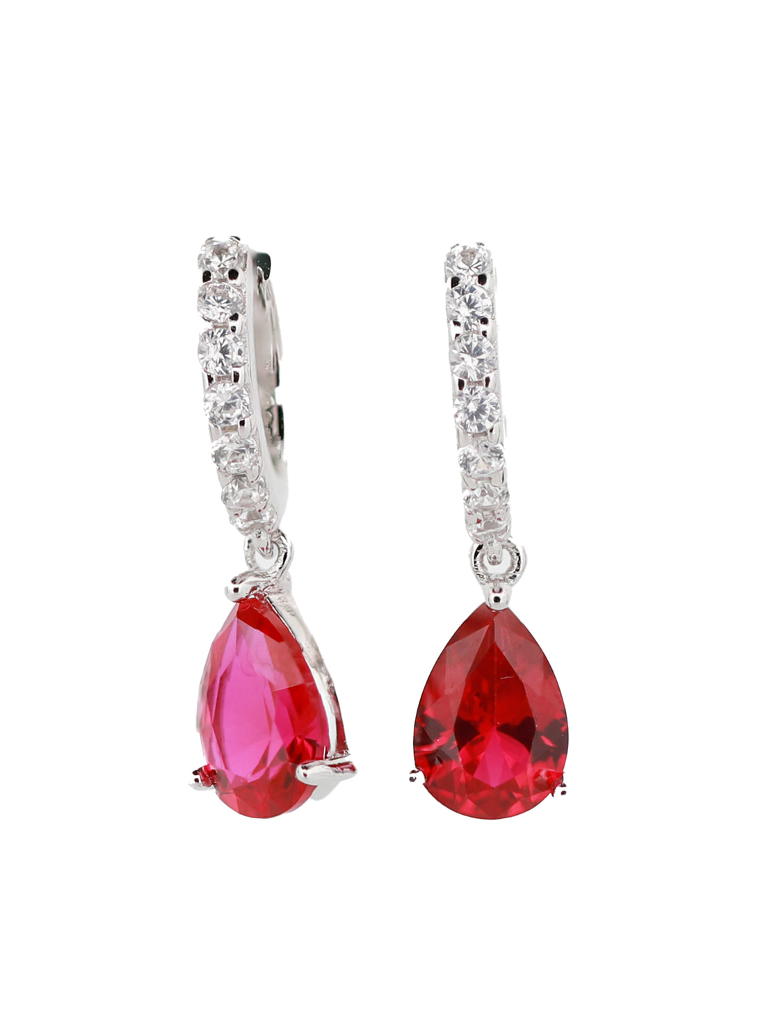 92.5 Sterling Silver Pear-Shaped Drop Earrings 15864
