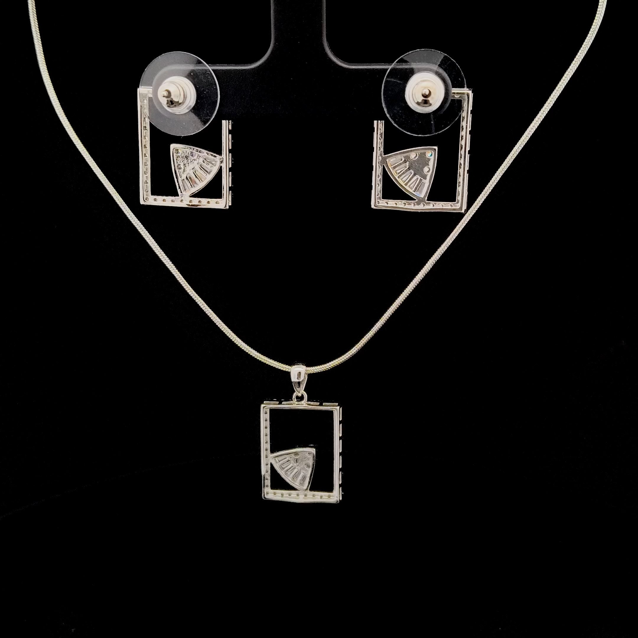 Zircon Chain Pendant Set 12041