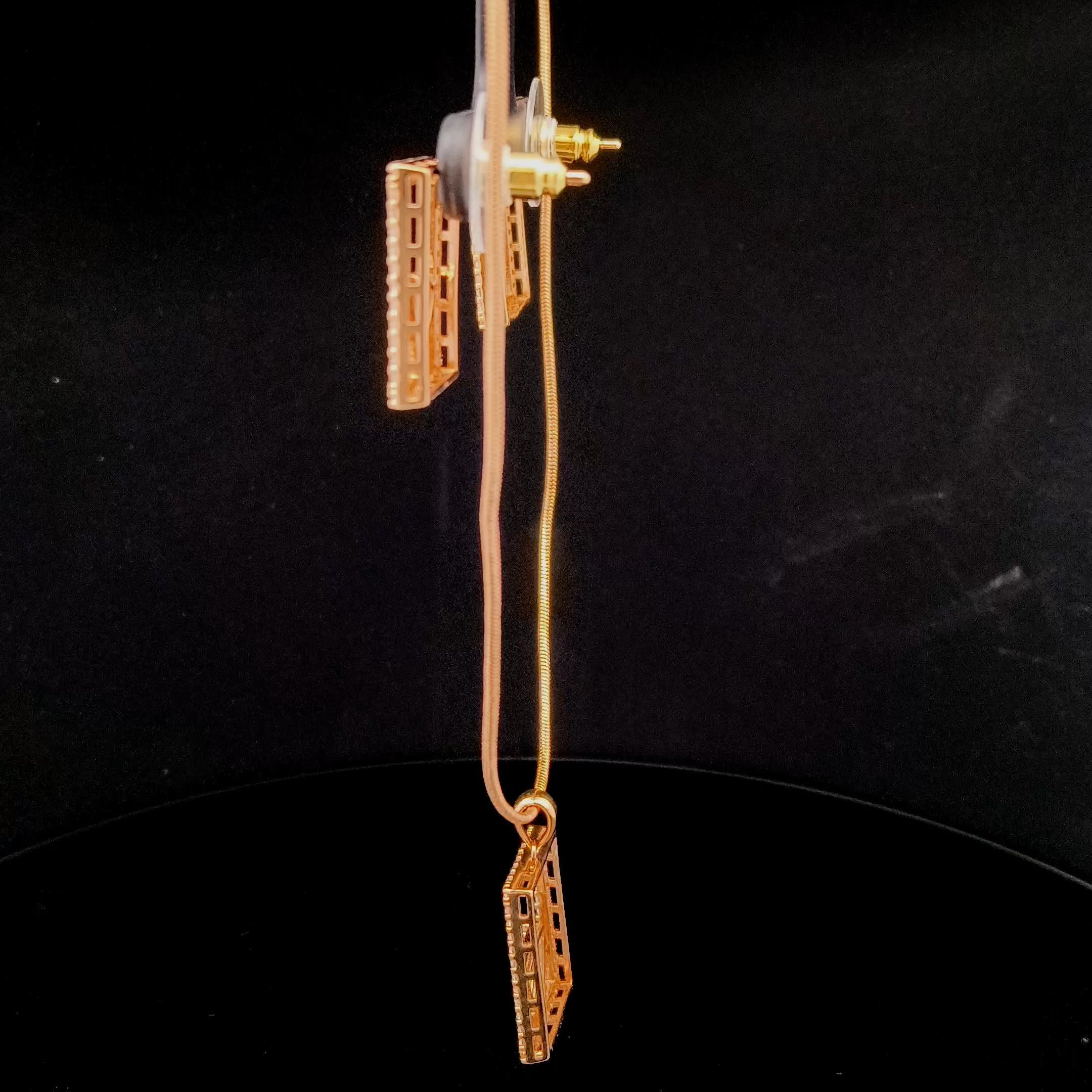 Zircon Chain Pendant Set 12041