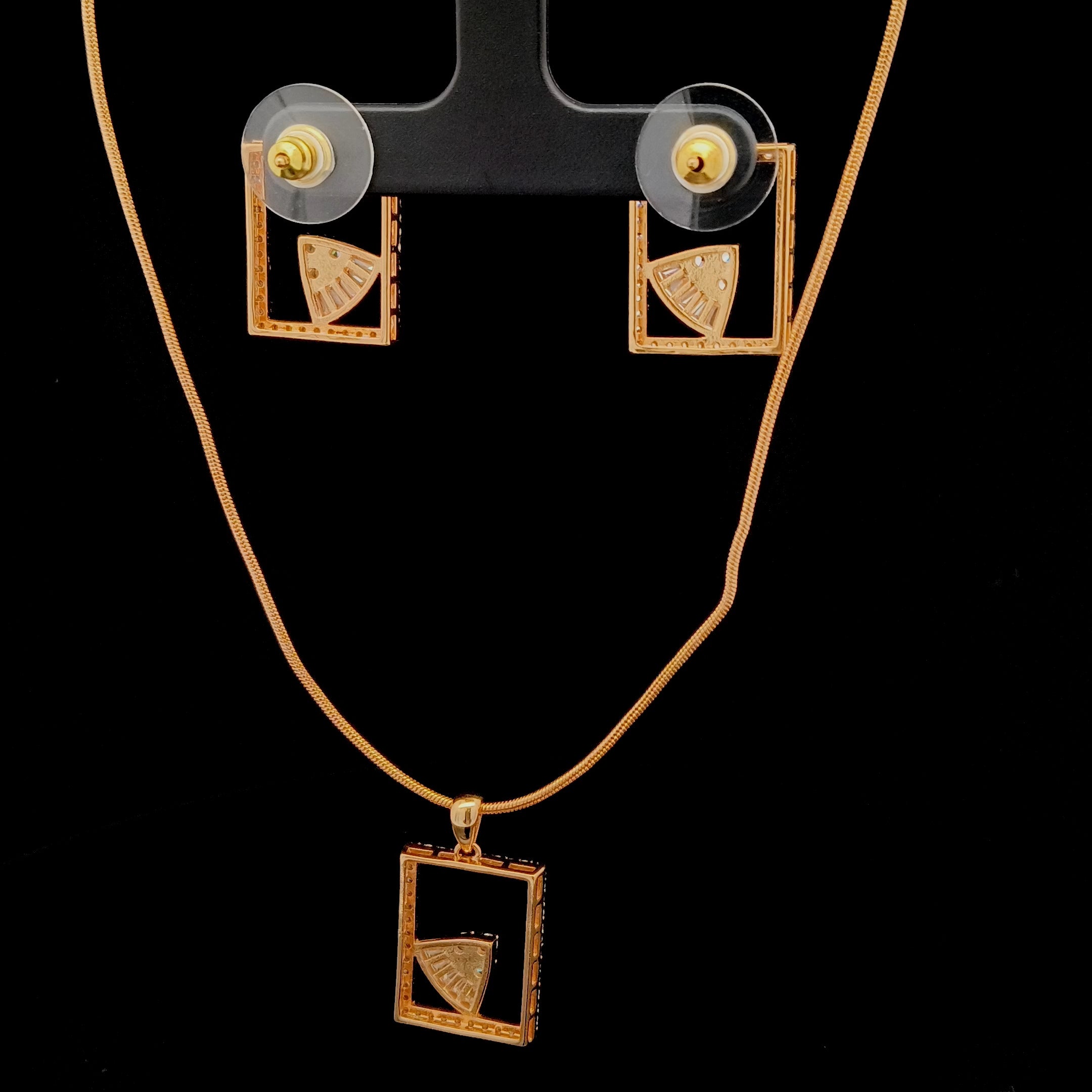 Zircon Chain Pendant Set 12041