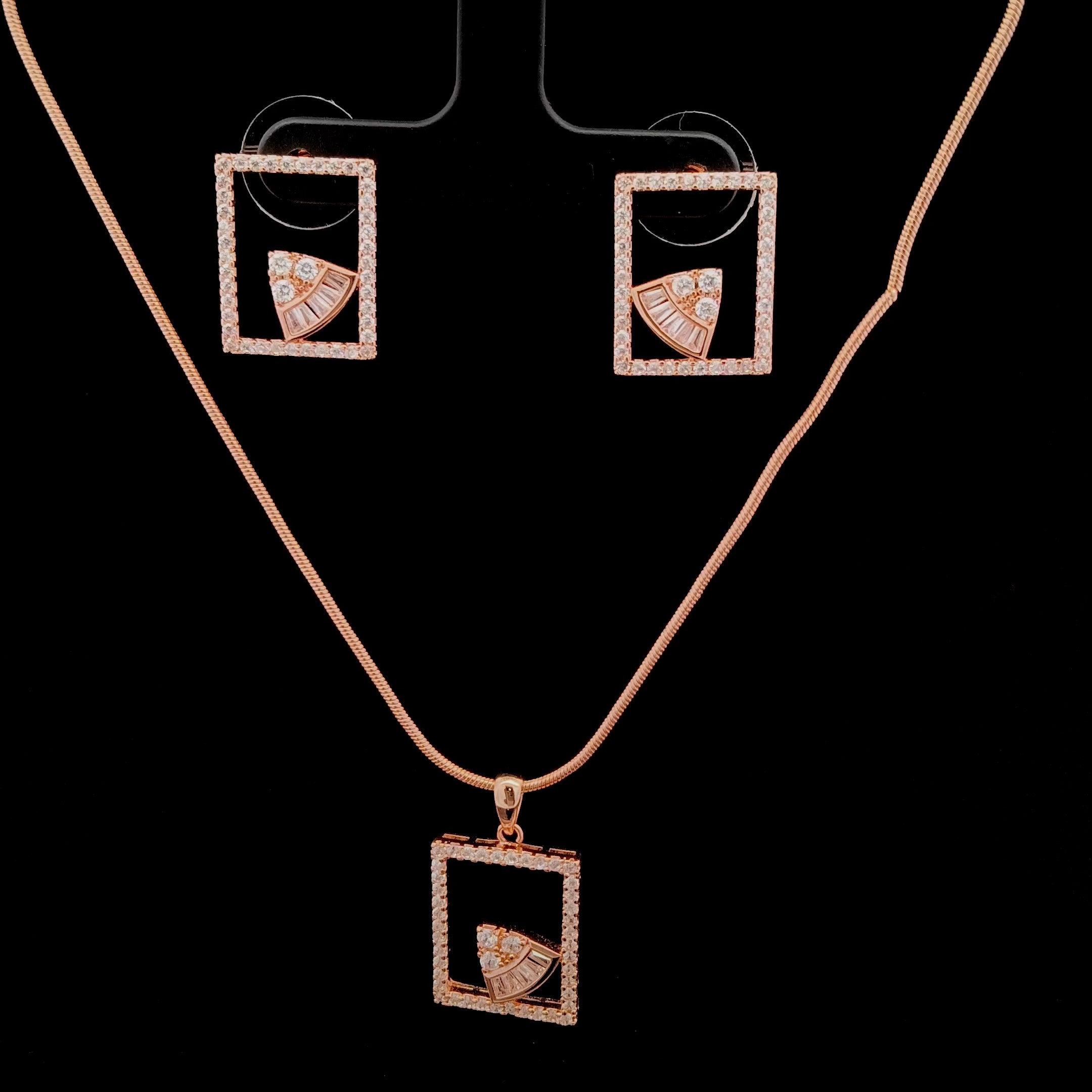 Zircon Chain Pendant Set 12041