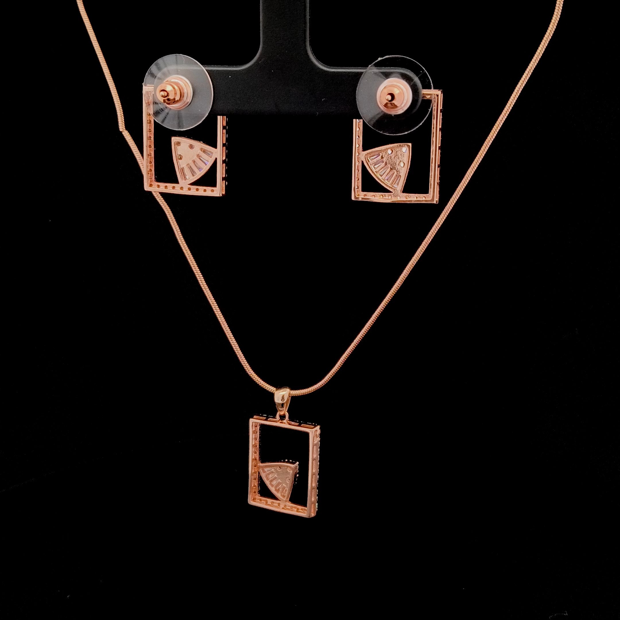 Zircon Chain Pendant Set 12041