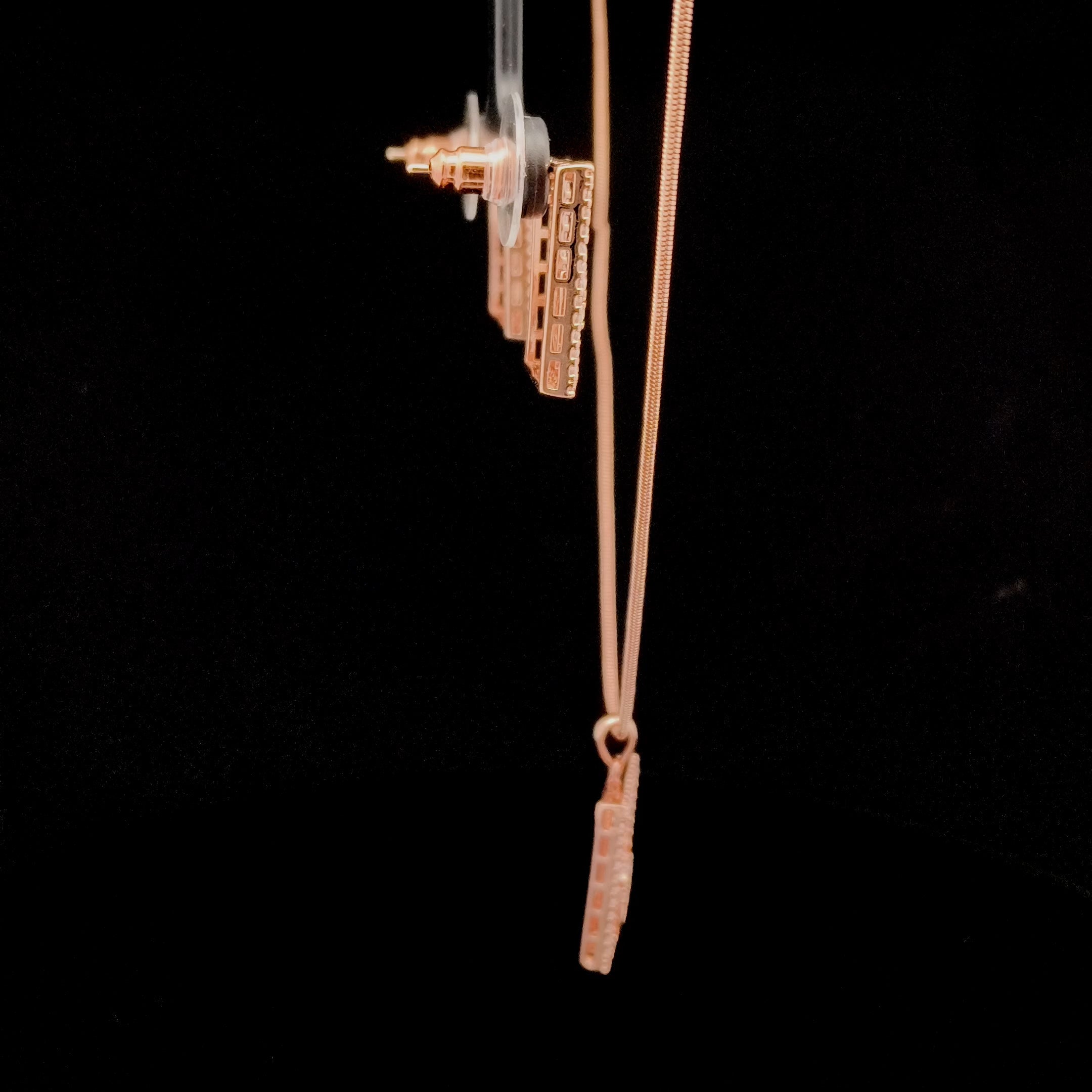 Zircon Chain Pendant Set 12041