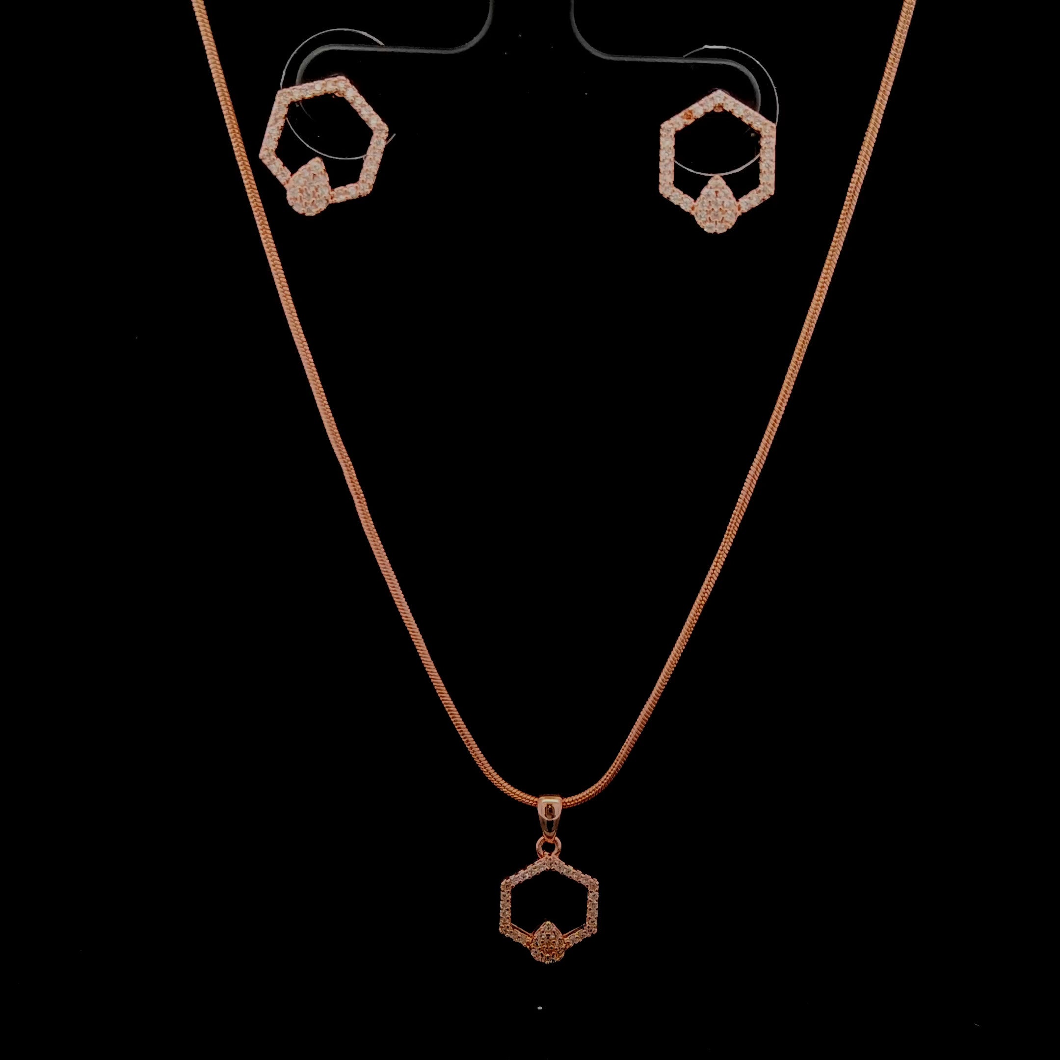 Zircon Chain Pendant Set 12047