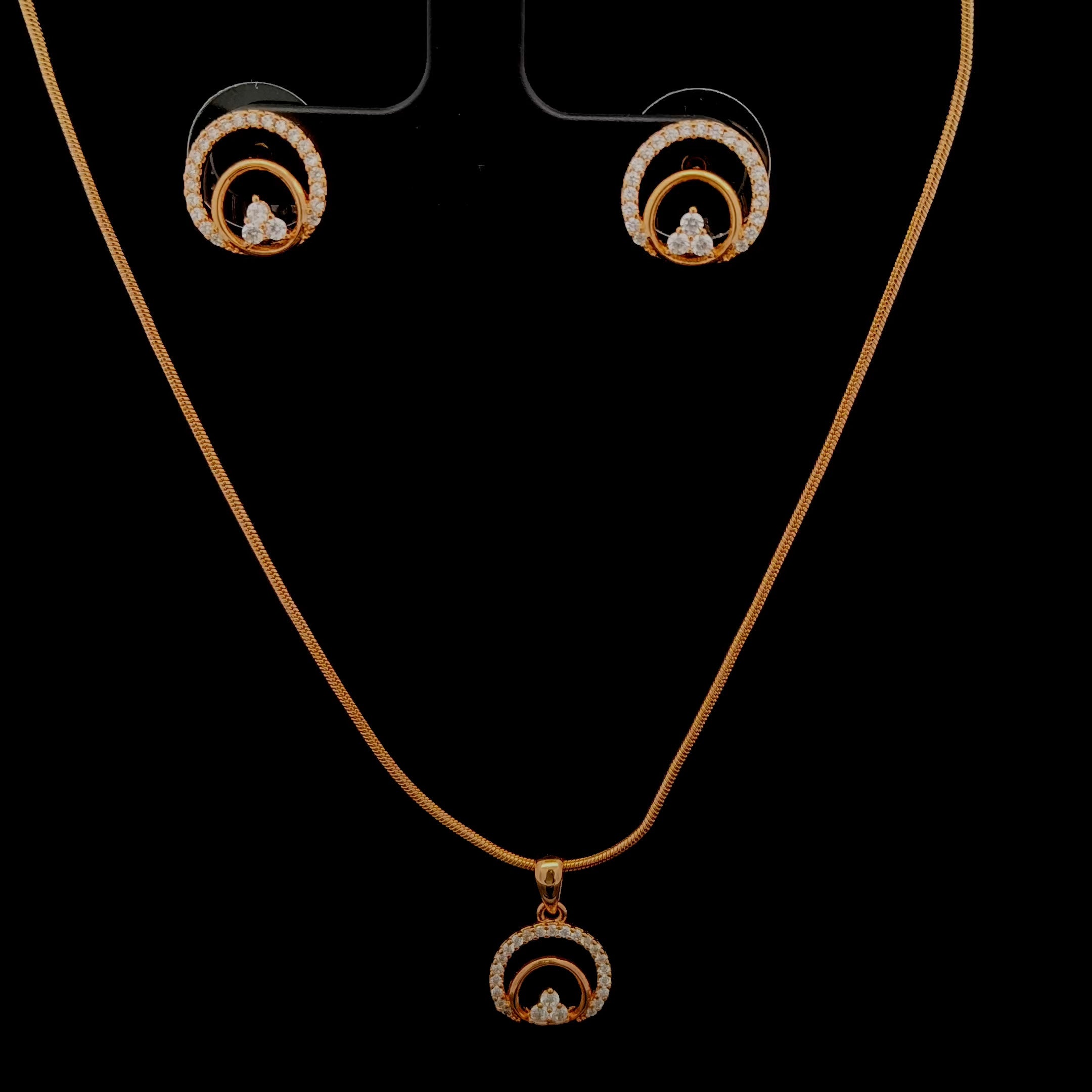 Zircon Chain Pendant Set 12051