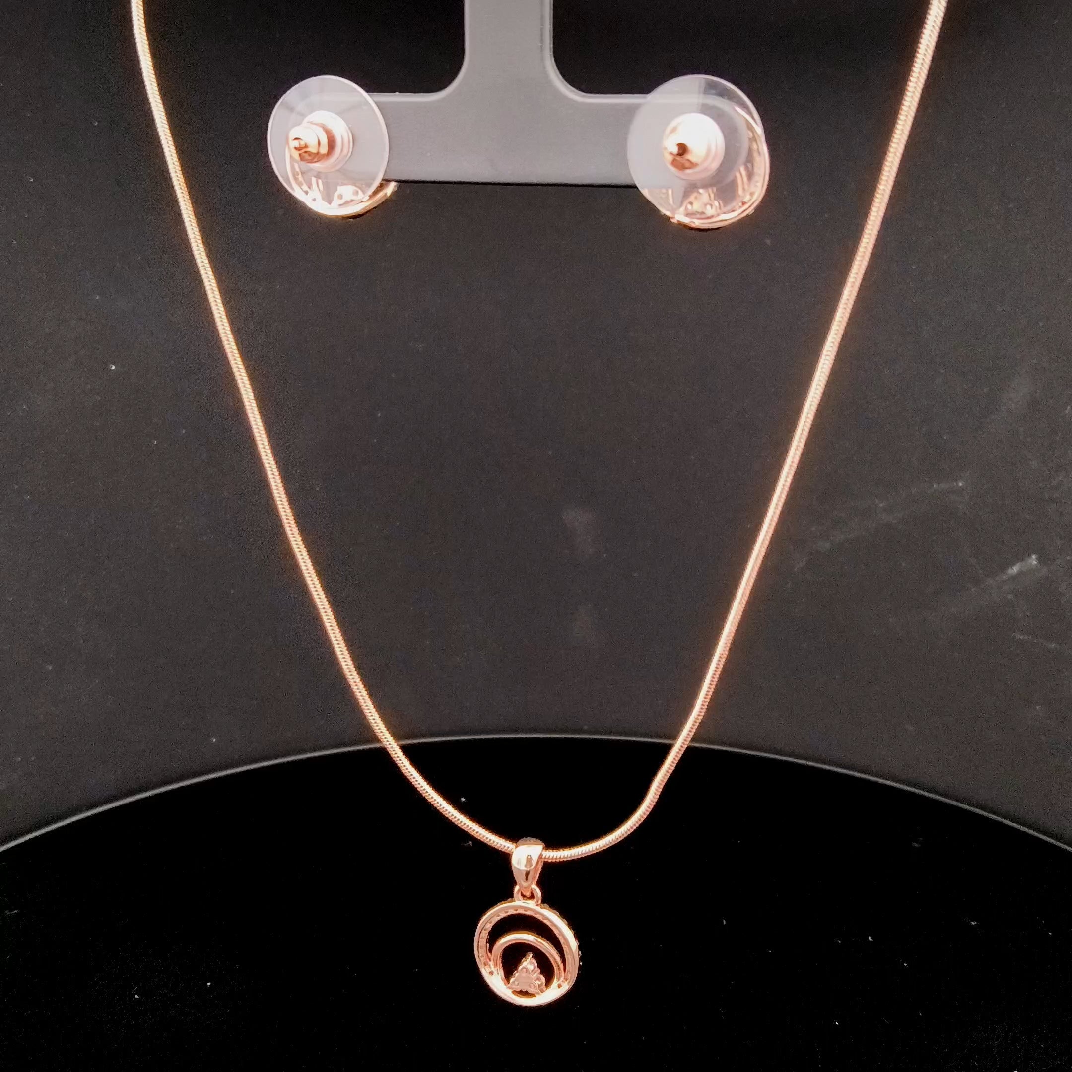 Zircon Chain Pendant Set 12051