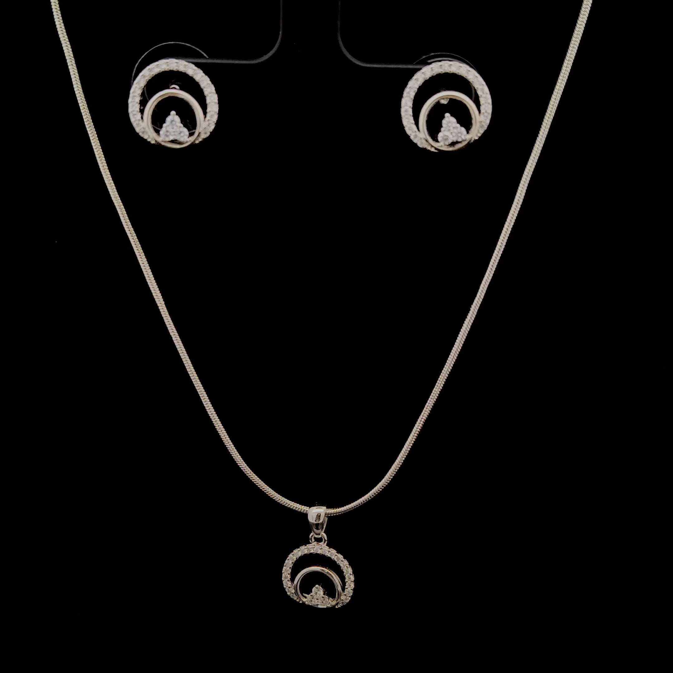 Zircon Chain Pendant Set 12051