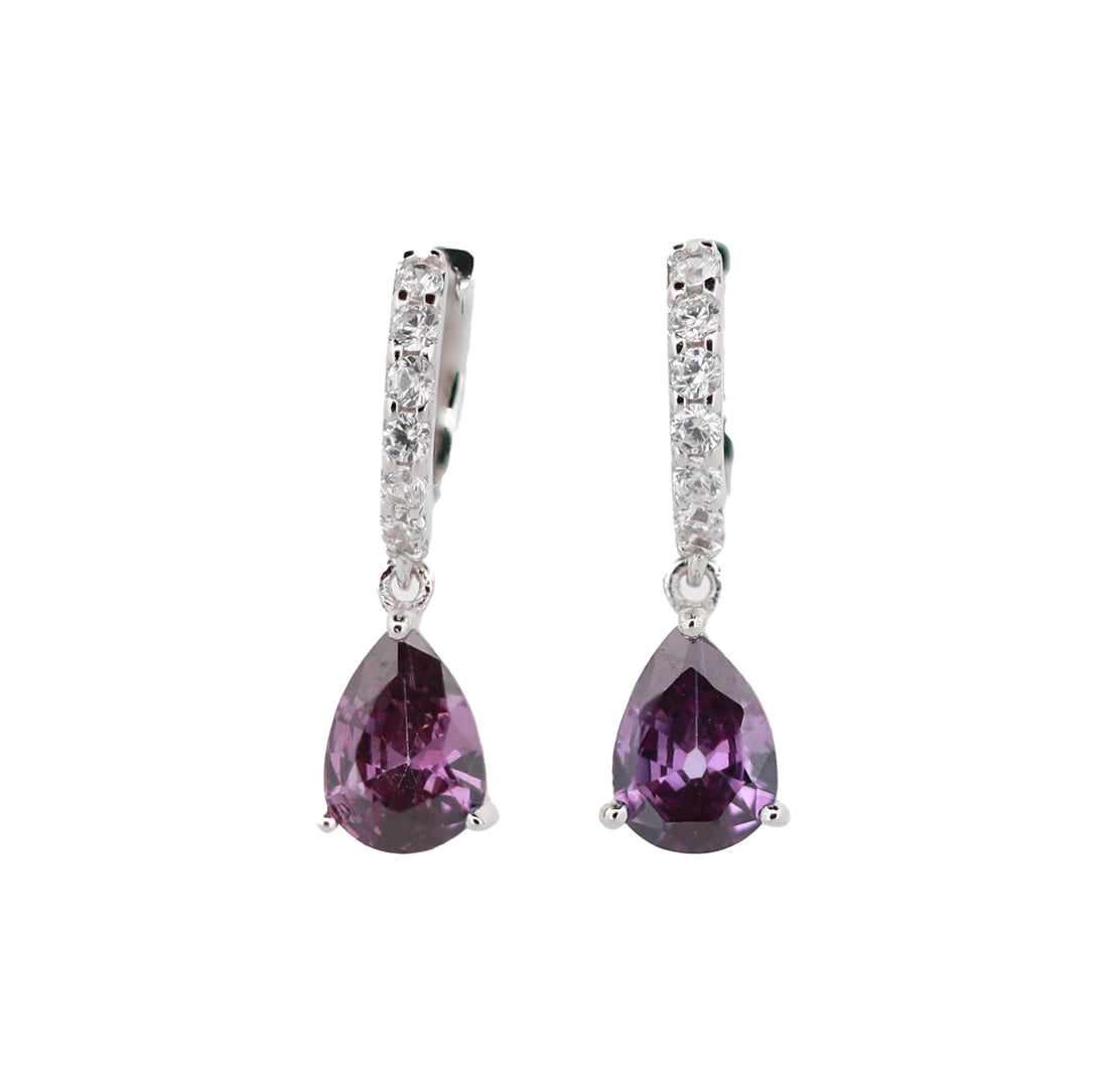 92.5 Sterling Silver Pear-Shaped Drop Earrings 15864