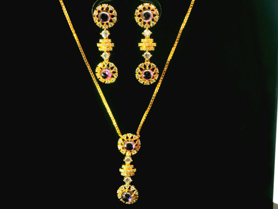 Zircon Chain Pendant Set  12245