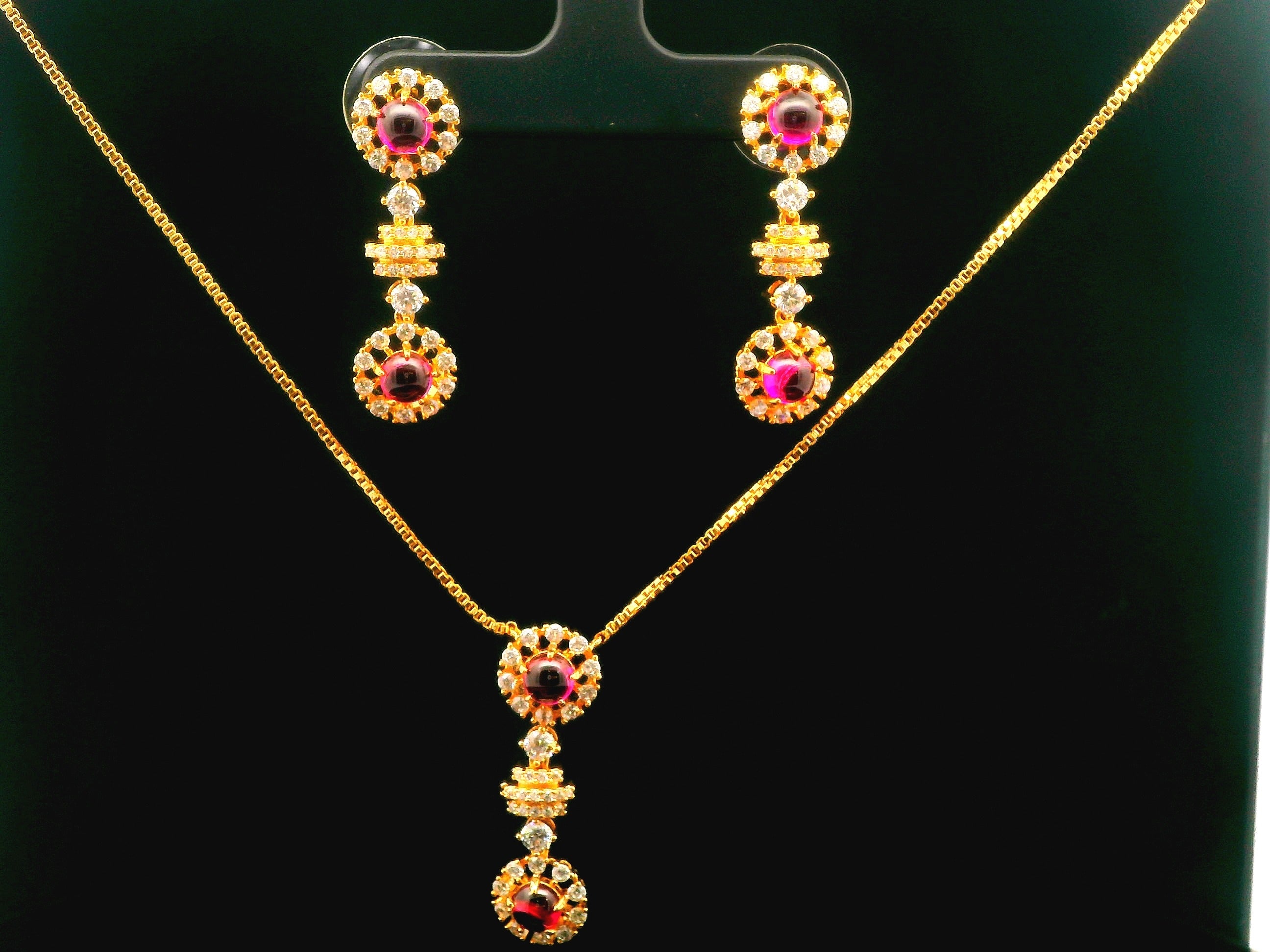 Zircon Chain Pendant Set  12245