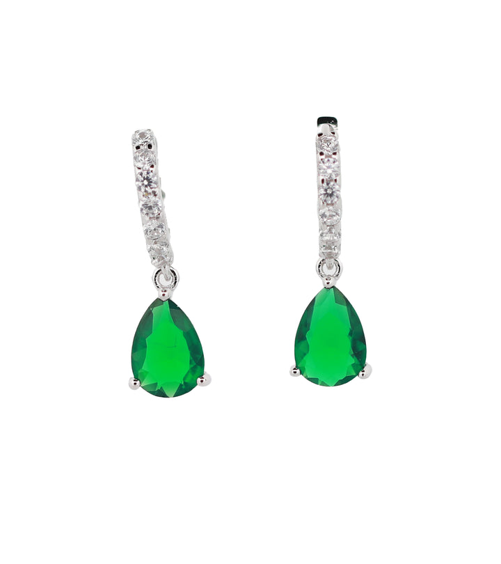 92.5 Sterling Silver Pear-Shaped Drop Earrings 15864