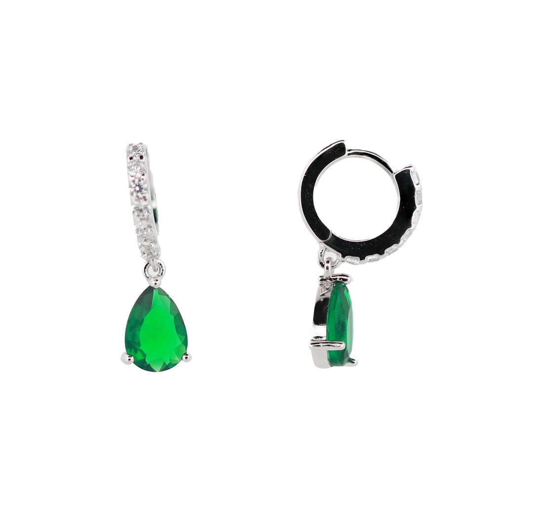 92.5 Sterling Silver Pear-Shaped Drop Earrings 15864