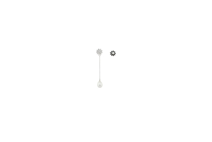 92.5 Sterling Silver Dangling Pearl Drop Earrings 12376