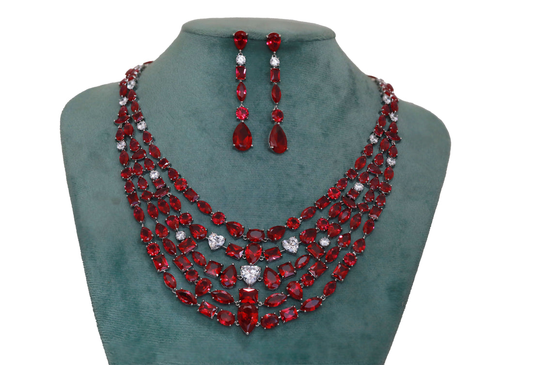 Zircon Five liner Necklace Set 4875