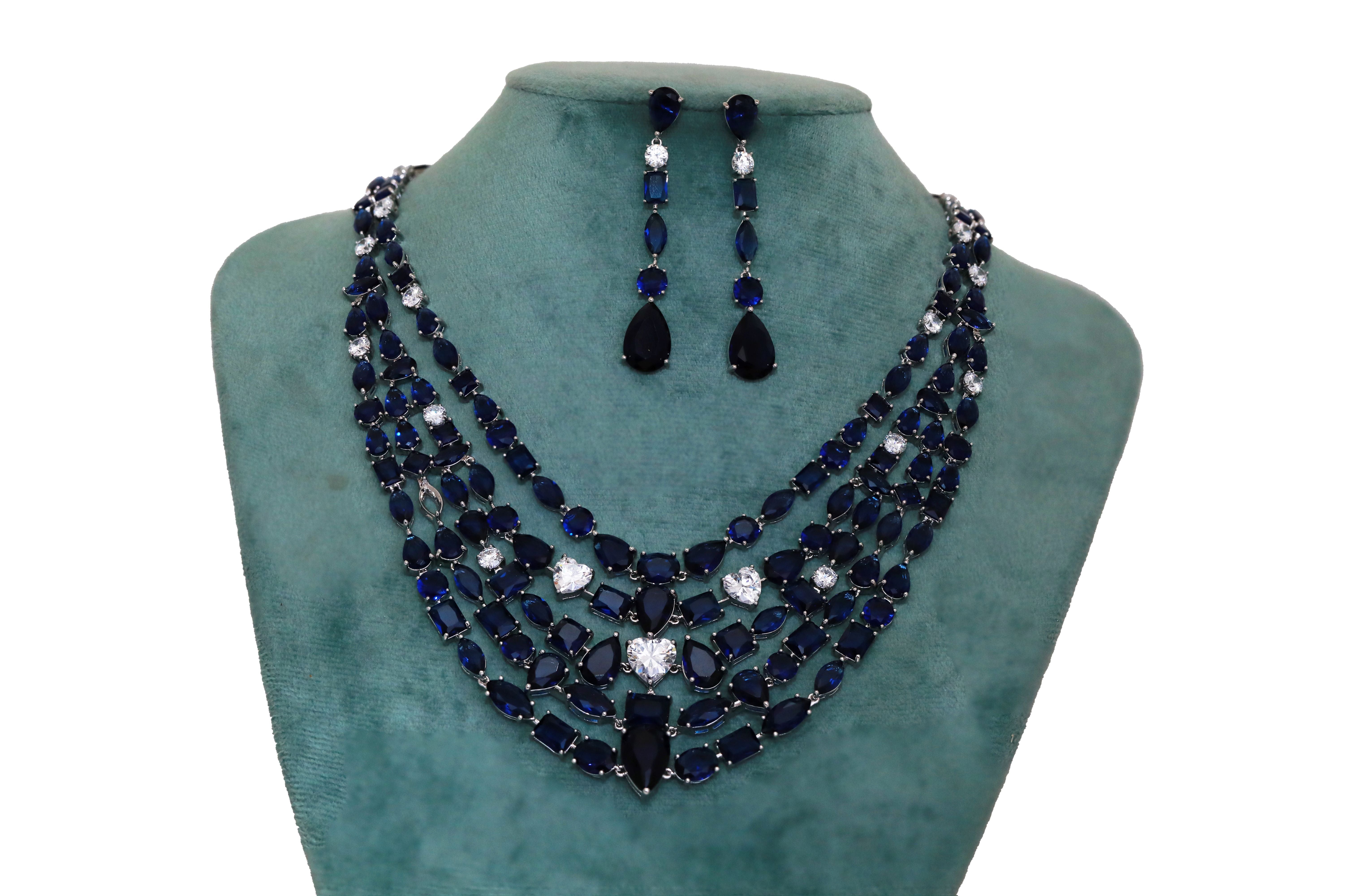 Zircon Five liner Necklace Set 4875