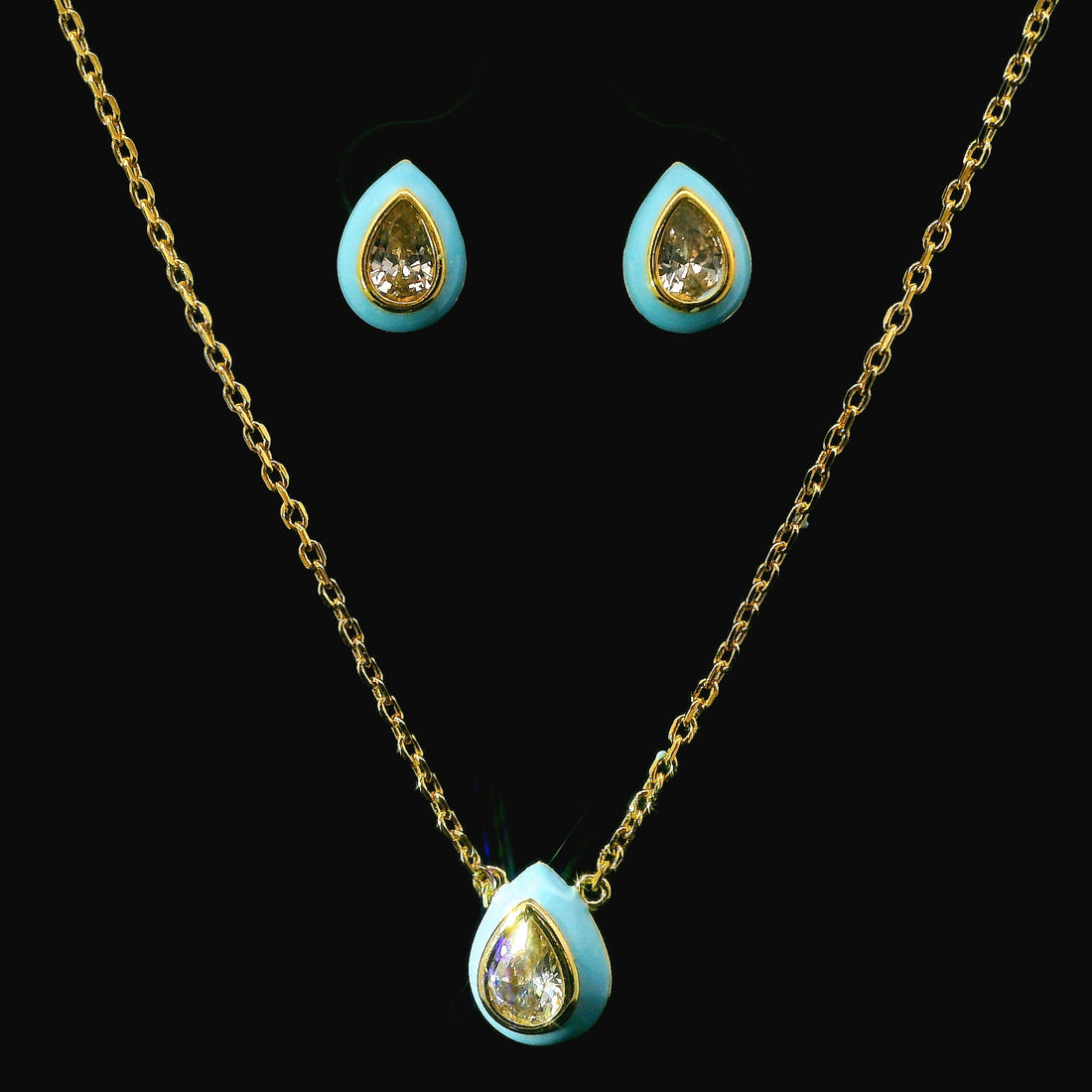 Zircon Chain Pendant Set  12730