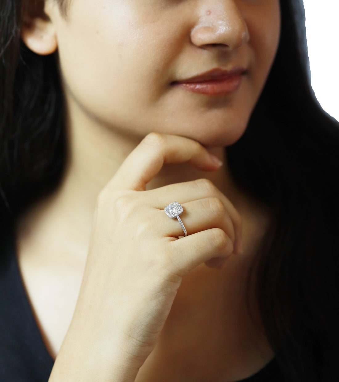 92.5 Sterling Silver Classic Bridal Halo Finger Ring 6683