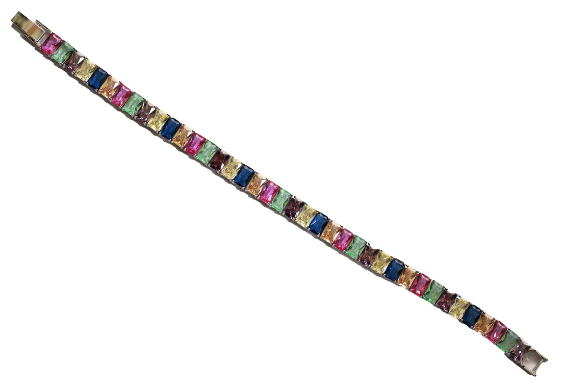 Zircon Emerald-Cut Multicolor Bracelet 13067