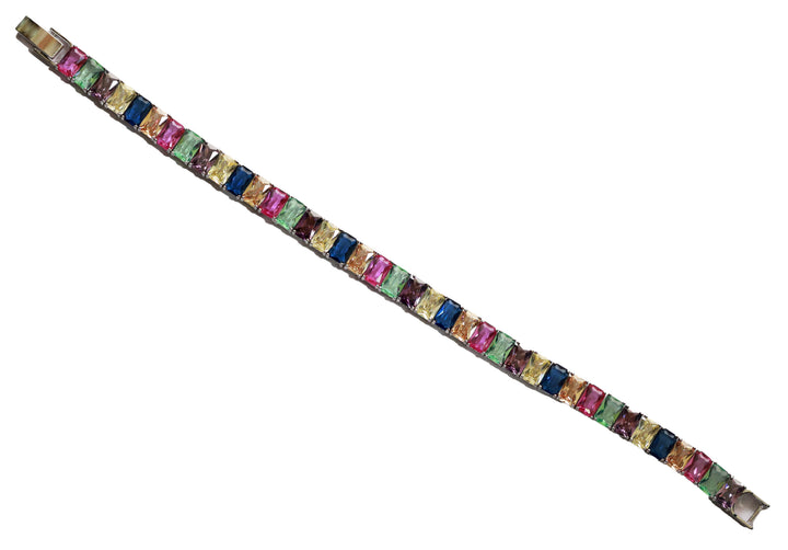 Zircon Emerald-Cut Multicolor Bracelet 13067