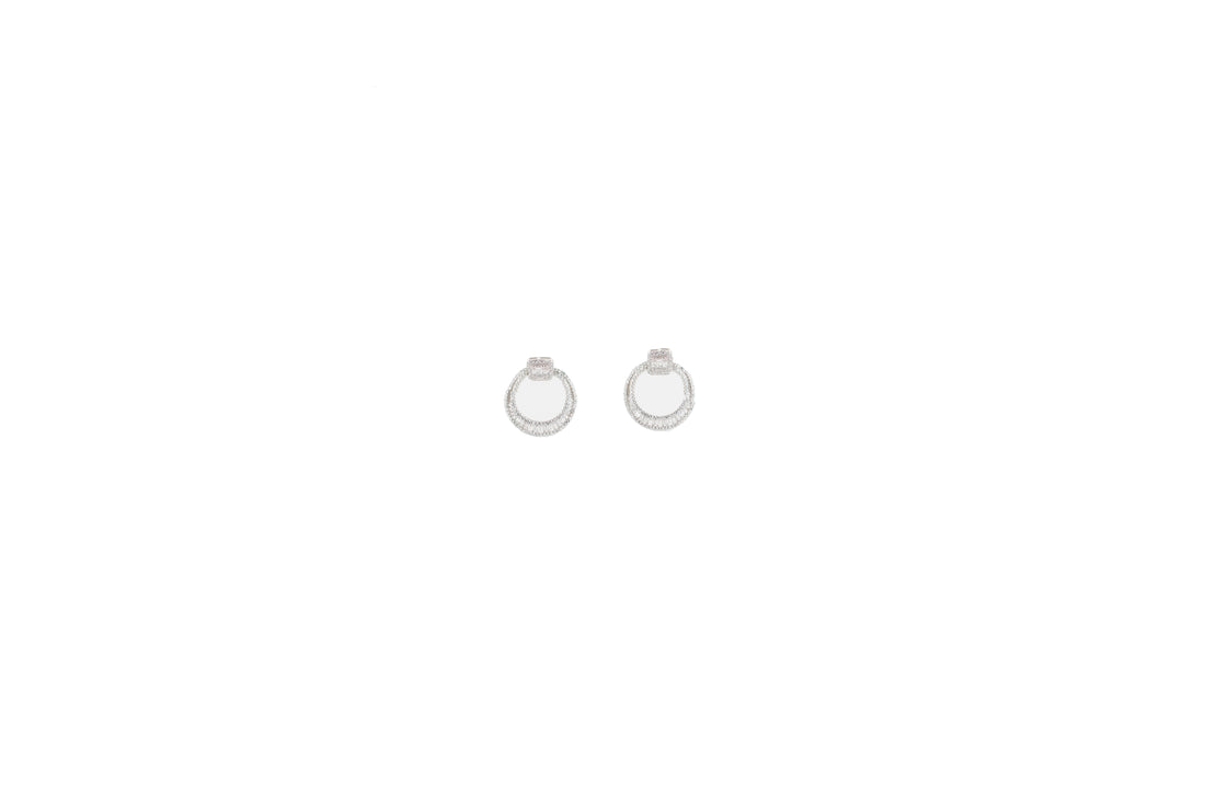 92.5 Sterling Silver Baguette Hoop Statement Earrings 15738