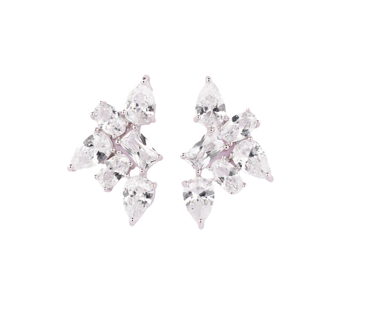 92.5 Sterling Silver Floral Stud Earrings 13260