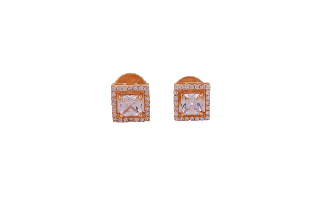 92.5 Sterling Silver Cushion Halo Stud Earrings 13568
