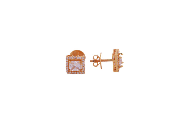 92.5 Sterling Silver Cushion Halo Stud Earrings 13568