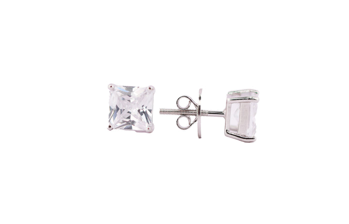 92.5 Sterling Silver Solitaire Stud  Earrings 13579