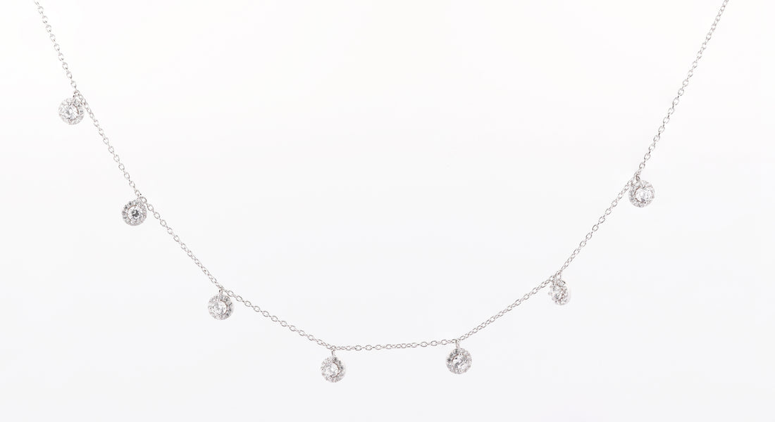 92.5 Sterling Silver Dangling Bezel Charm  Chain Pendant 13262
