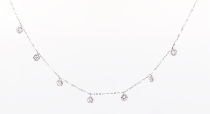 92.5 Sterling Silver Dangling Bezel Charm  Chain Pendant 13262