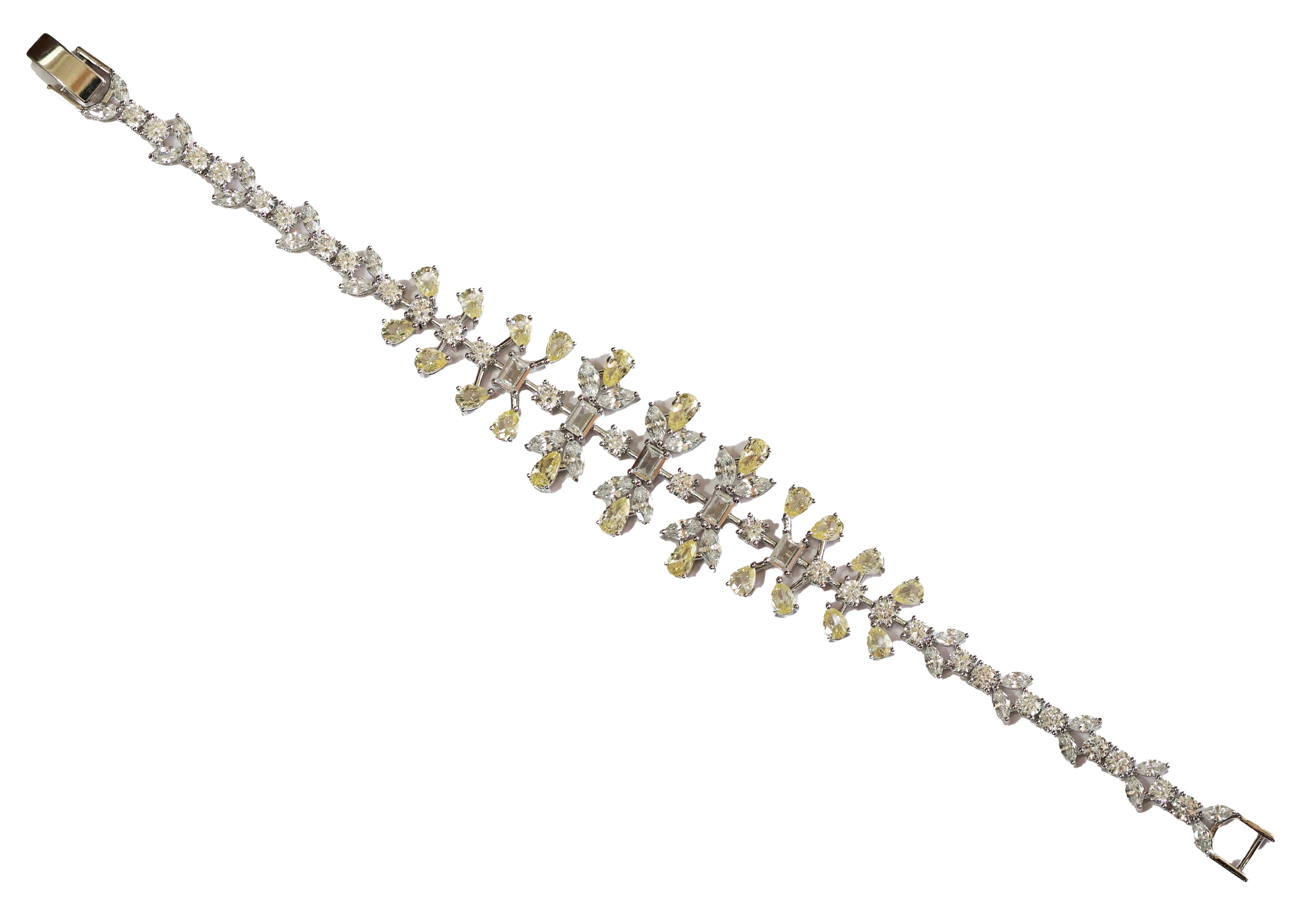 Zircon Floral Bow Cluster Bracelet  14305