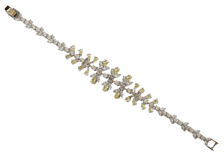Zircon Floral Bow Cluster Bracelet  14305