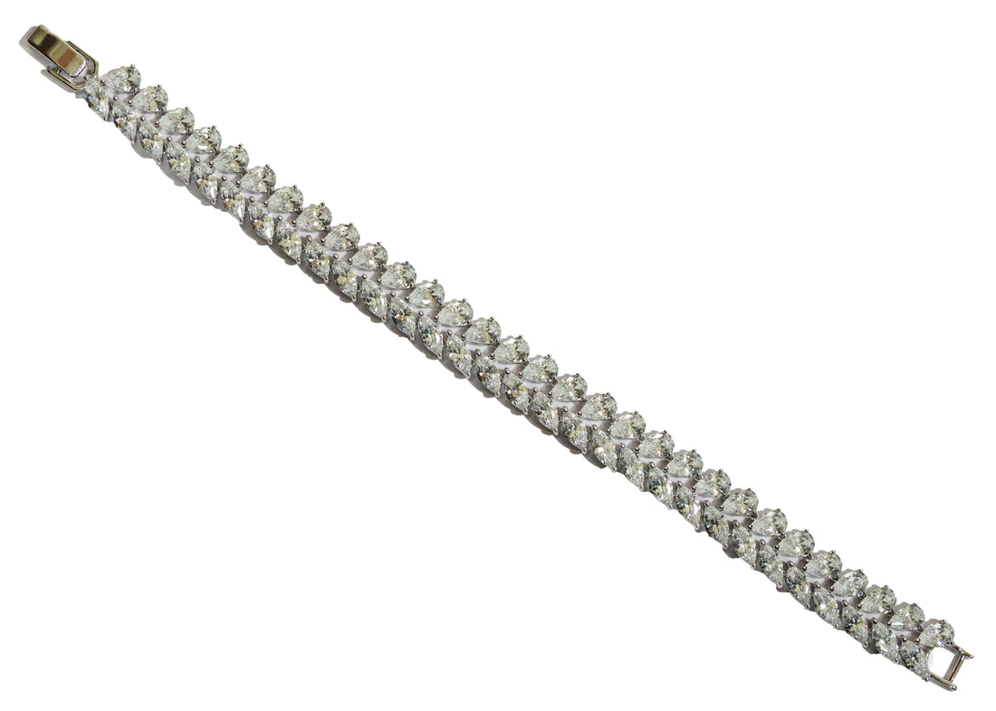 Zircon Pear-Cut Double Row Bracelet 14306