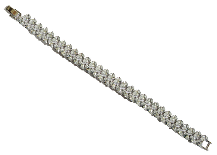 Zircon Pear-Cut Double Row Bracelet 14306