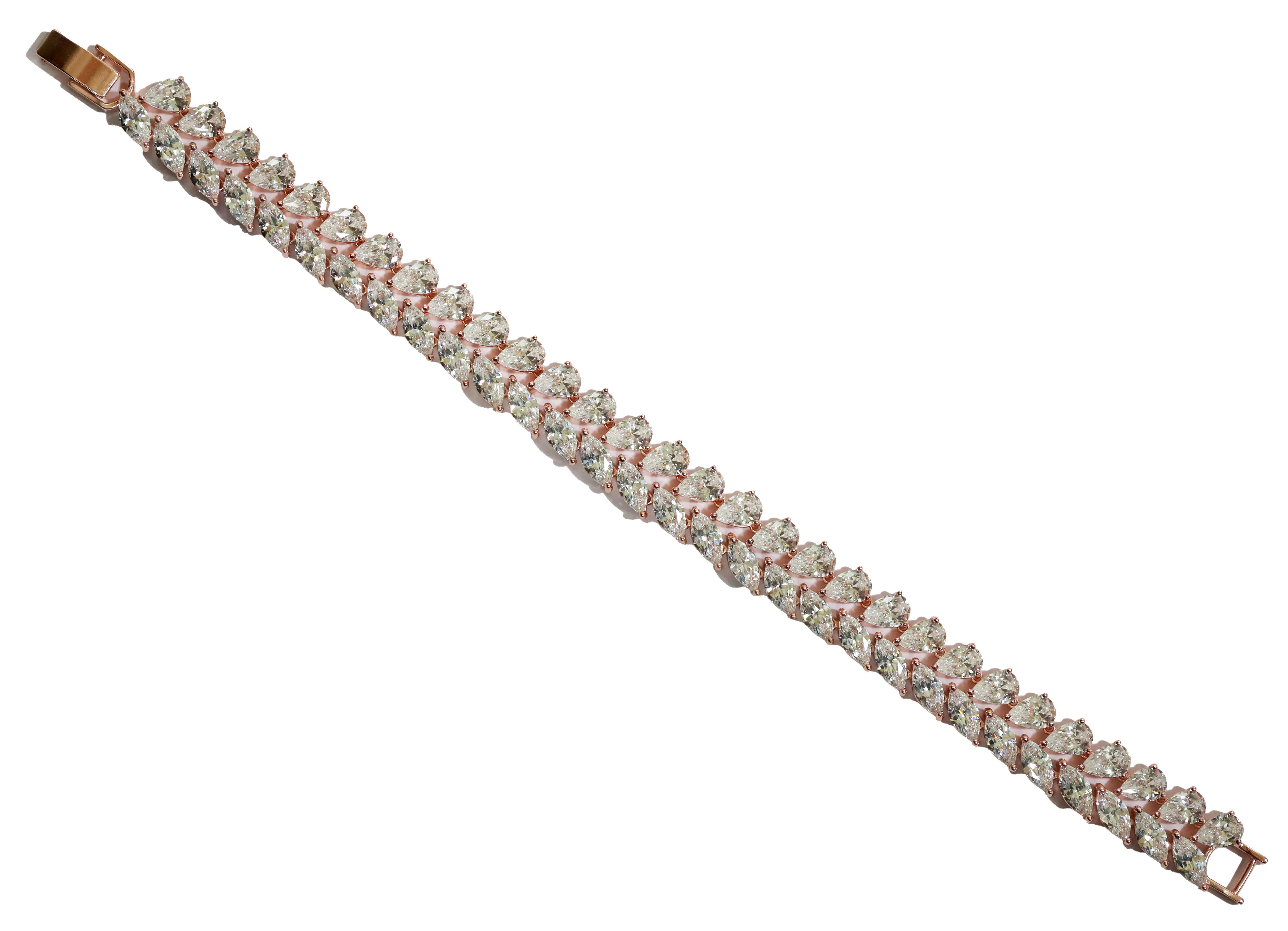 Zircon Pear-Cut Double Row Bracelet 14306
