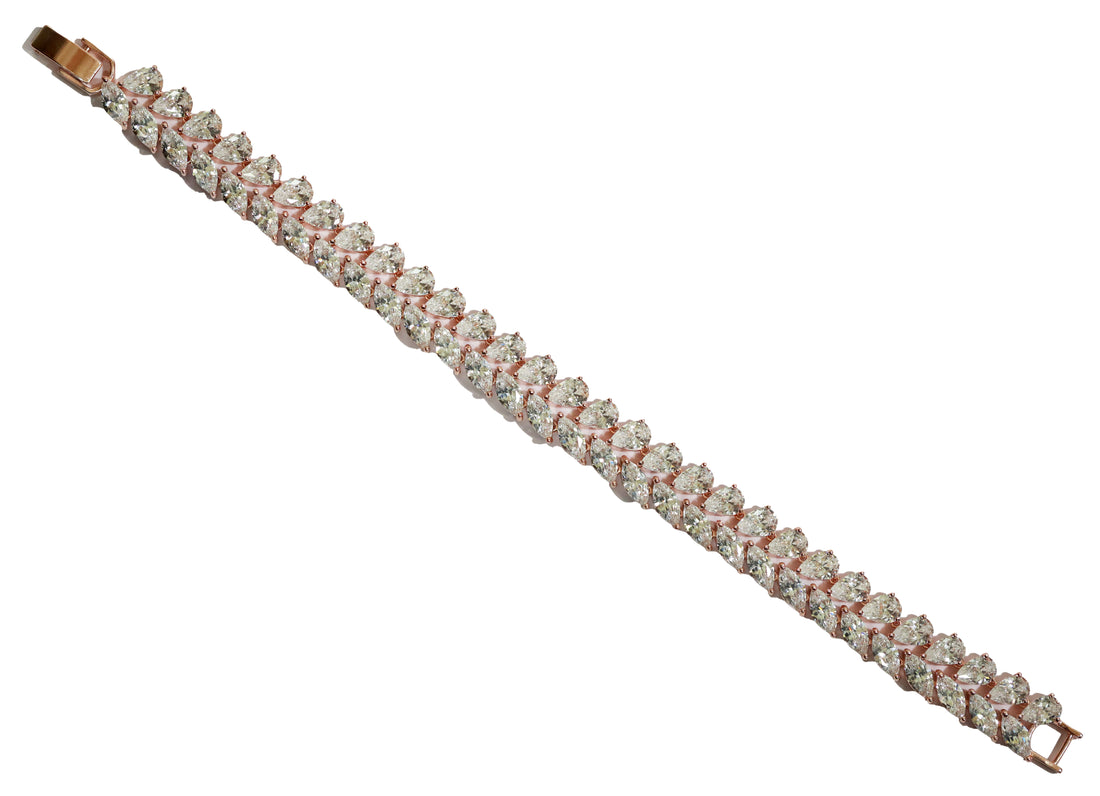 Zircon Pear-Cut Double Row Bracelet 14306