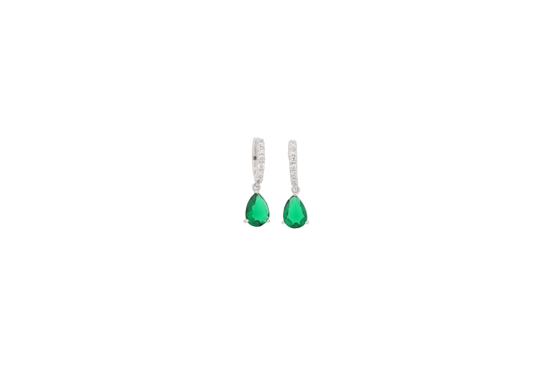 92.5 Sterling Silver Teardrop Dangle Earrings 15871