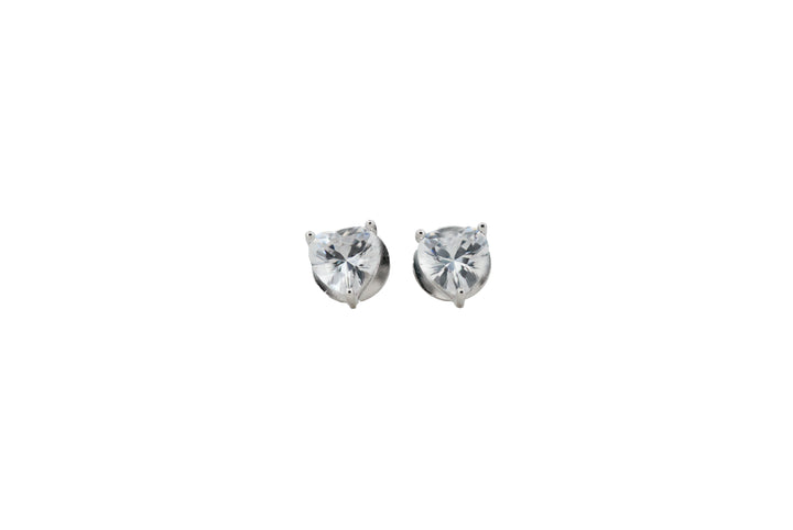 92.5 Sterling Silver Classic Heart Stud Earrings 17785